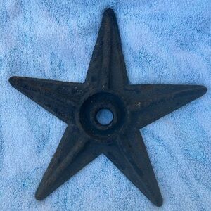 Vintage Black 9” Cast Iron Star. Heavy 2 lbs. Rustic Farmhouse  Decor.